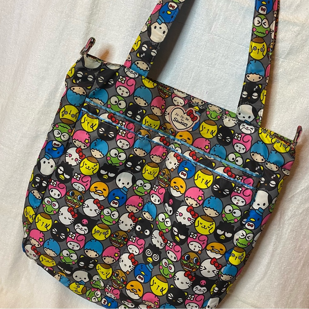 Ju-Ju-Be for Sanrio tote bag feat. Hello Kitty & friends emoji